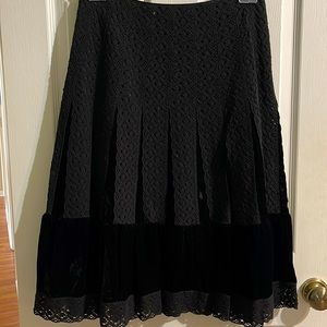 Michael Kors Black velvet flare skirt